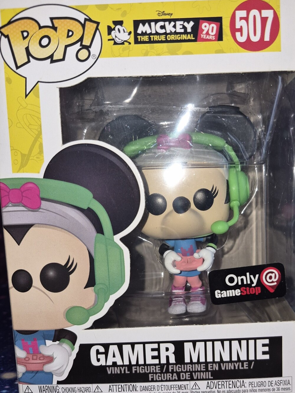 Funko Pop Disney Gamer Minnie #507 GameStop Exclusive NRFB Clean Box